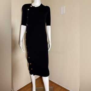 ALTUZARRA Topaz button-detailed ribbed-knit midi dress SX / 6